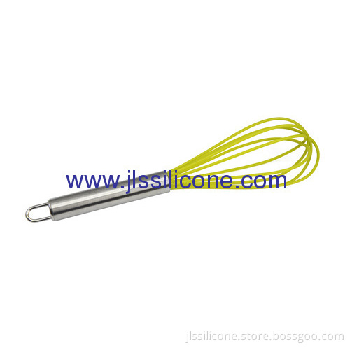 Qualified 10 Inch Silicone Egg Whisk With Stainless Steel Handle 